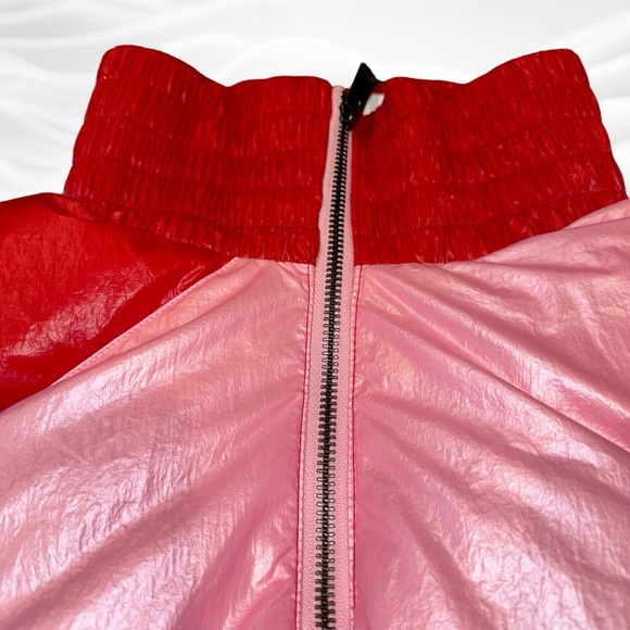 NWT HOUSE OF HOLLAND Vivid Oversized Striped Shell Down Jacket Pink/Red sz s/m - Picture 4 of 8